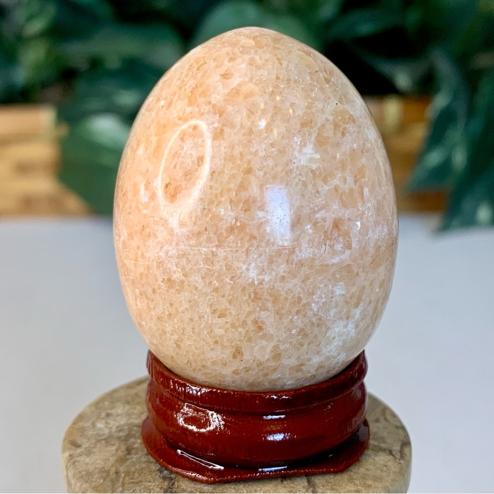 Orange Calcite Egg Crystal Healing Chakra Stone Meditation Reiki Metaphysical 2"
